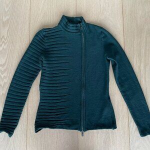 Gorgeous, unique deep green Armani Collezioni sweater jacket!  2